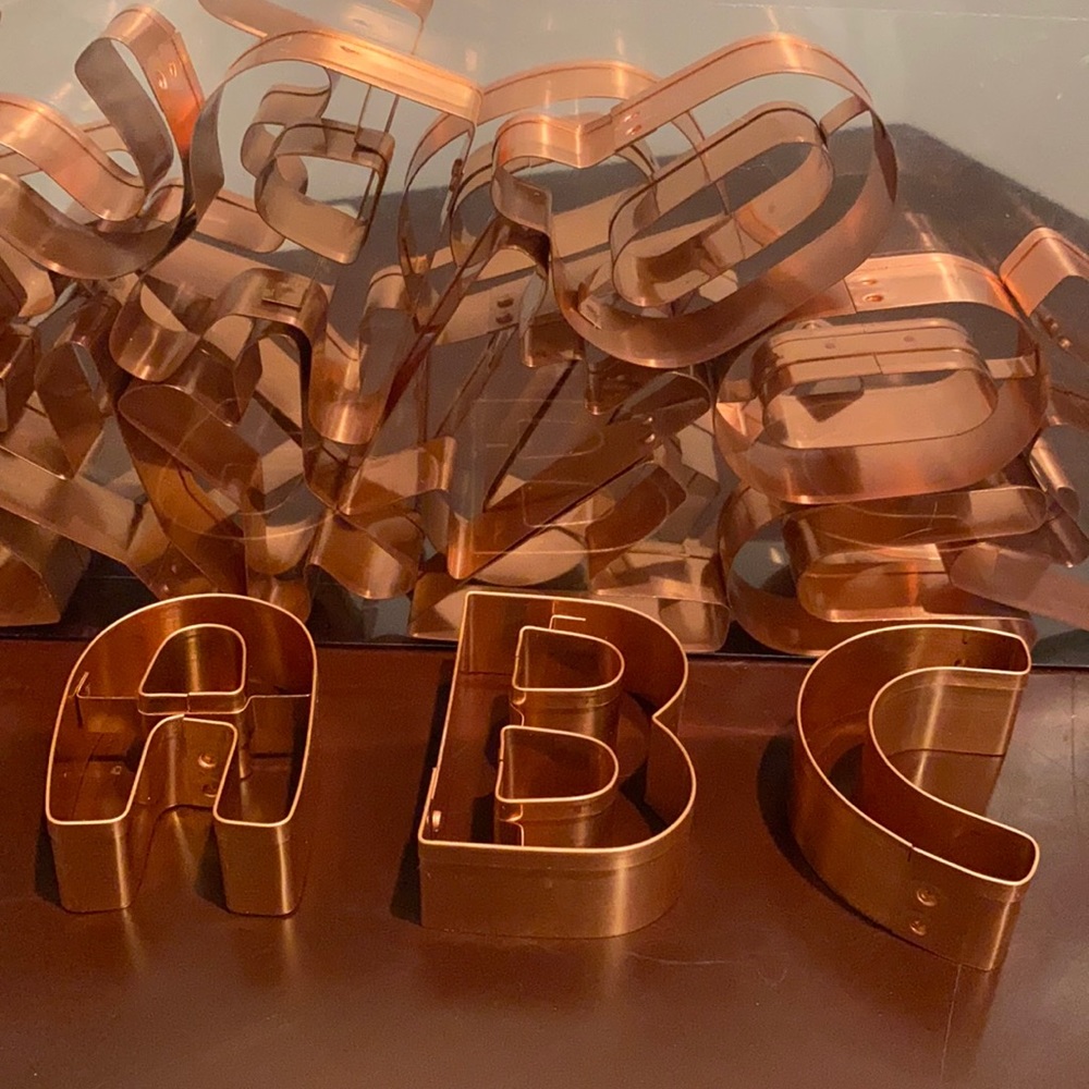 Copper Alphabet cookie Cutter Set. 26pcs. New